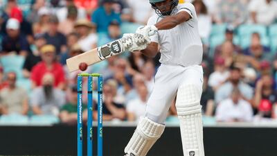 South Africa's Keegan Petersen plays a cut shot. AFP