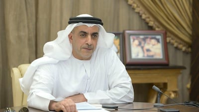 Sheikh Saif bin Zayed, Deputy Prime Minister and Minister of Interior, attends a remote cabinet meeting on Sunday. Courtesy: Dubai Media Office