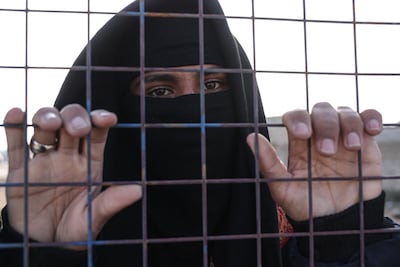 A woman detained at Al Hol camp, in Syria's Hasakah province. AFP