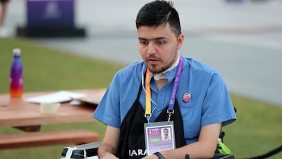 Artist Sharan Budhrani creates art using a remote control car. Chris Whiteoak / The National