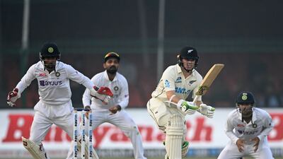 New Zealand's Tom Latham scored 50 in the Kanpur Test against India on Friday. AFP