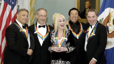 With, from the left, Zubin Mehta, Steven Spielberg, Smokey Robinson and Andrew Lloyd Webber after receiving Kennedy Centre Honours in Washington in 2006. AFP