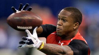 Tennessee Titans' O.J. Murdock in action for the NFL scouting combine in 2011.