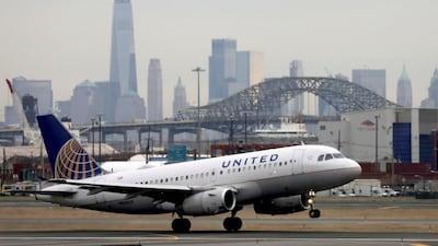 A United Airlines passenger jet takes off at Newark Liberty International Airport, New Jersey, in December 2019, just before the start of the pandemic. Reuters