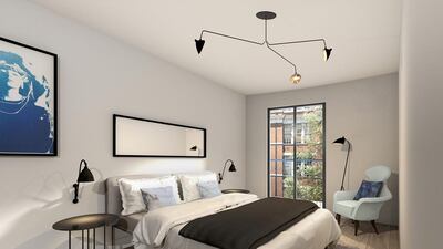 A bedroom in one of the properties. Courtesy Sager Group