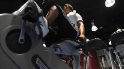 Adil Khalid works out in Dubai. He is fasting during Ramadan.