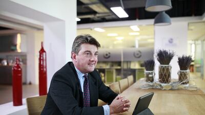 Neil Reynolds, international director of Emperor Design, a UK marketing communications agency, at the British Centres for Business in Dubai. Sarah Dea / The National