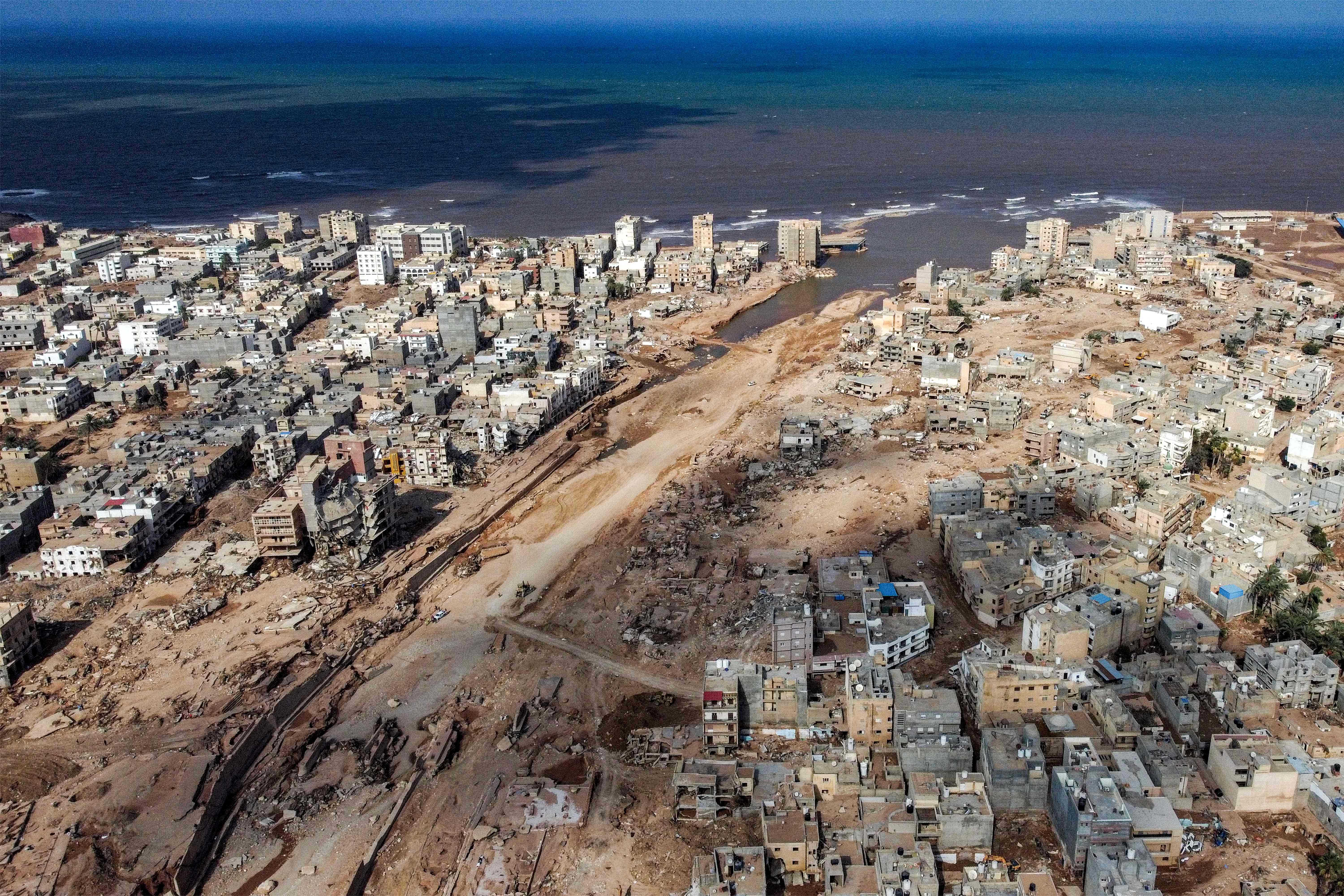 Libya's eastern city of Derna on September 18 last year after deadly flash floods.