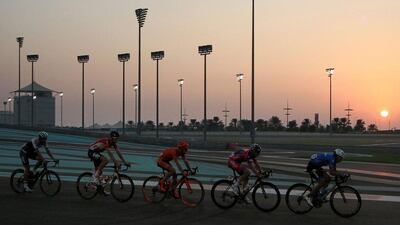 Riders compete during the final stage of the Abu Dhabi Tour. Stringer / AFP