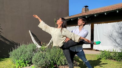 Dancers Manuela Lavalle and Facundo Luqui started the international dance competition that encourages people to dance from home as most theatres closed due to the Covid-19 pandemic. Reuters