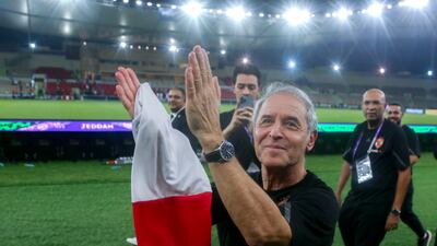 Al Ahly's coach Marcel Koller celebrates after his team won the Club World Cup third place match. AP