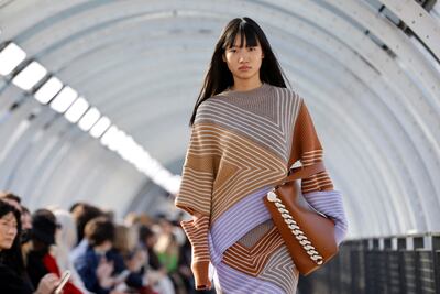 The Stella McCartney autumn/winter 2022 show introduced a new grape skin faux leather to the audience. Reuters