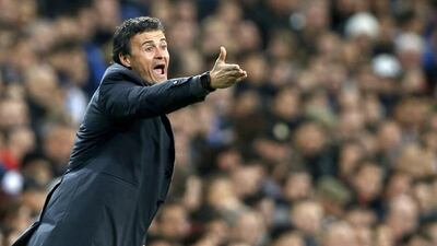 Celta Vigo coach Luis Enrique, pictured during a Primera Liga match against Real Madrid on January 6, 2014, could bolster his case for the Barcelona job by extinguishing Real Madrid's league title hopes this week. Javier Lizon / EPA