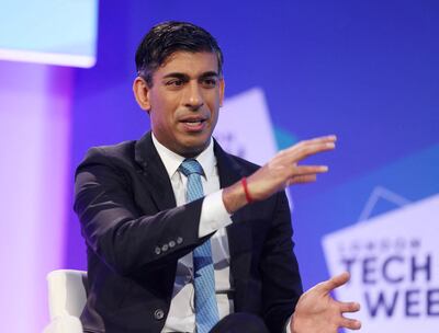 British Prime Minister Rishi Sunak answering questions at London Tech Week. Reuters