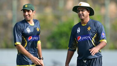 Pakistan coach Waqar Younis, right, is confident the Sharjah ODI defeat to Engand was clean. Ishara Kodikara / AFP