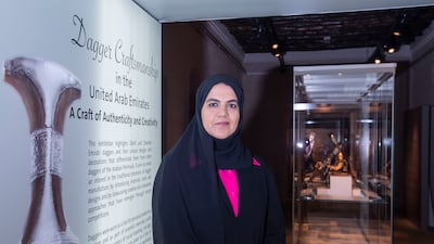 Exhibition curator Noura Almoughanni says the dagger 'is an important element in the history of the country and the Emirati people'