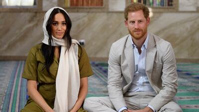 Meghan and Prince Harry visit Auwal Mosque, the first and oldest mosque in South Africa, in the Bo Kaap district of Cape Town, in September 2019. Reuters