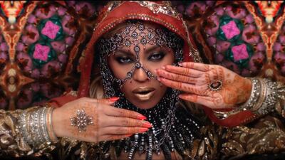 Coldplay’s Hymn For The Weekend video showing Beyonce. Courtesy Atlantic Records