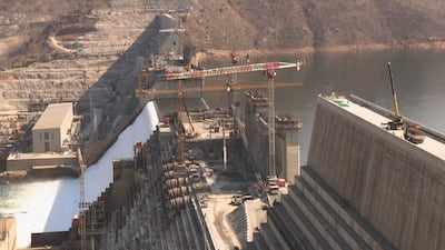 The Grand Ethiopian Renaissance Dam in 2022. Construction began 14 years ago. AP