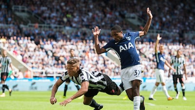 Tottenham Hotspur's Kyle Walker-Peters, right, was named man of the match in the 2-0 win over Newcastle United. Peter Powell / EPA