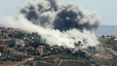 An Israeli air strike hits Khiam in southern Lebanon, as fighting continues in tandem with the war in the Gaza Strip. AFP