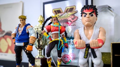 Al Shalabi's room is decorated with figurines from his favourite game series Street Fighter