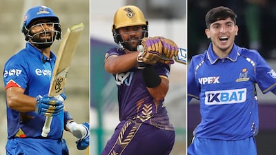 Muhammad Waseem, left, Alishan Sharafu and Mohammed Rohid, right, will be in demand during the ILT20 player auction. Photos: ILT20