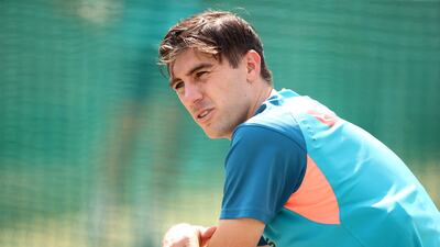 Australia captain Pat Cummins during training in Nagpur. Getty