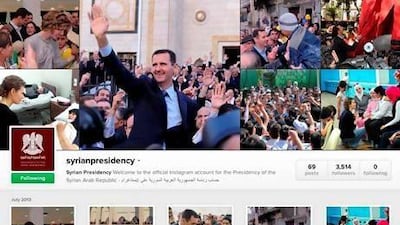 The Instagram account of Syrian president Bashar Al Assad.