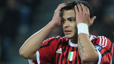 Thiago Silva in action for AC Milan - the player has now joined PSG in a big-money deal