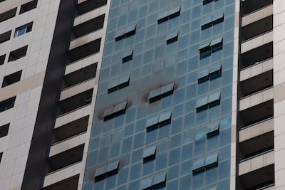 The building that caught fire on Thursday.