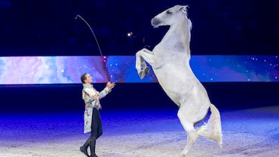 A performer shows off his skills at El Jadida Horse Show in Morocco. EPA