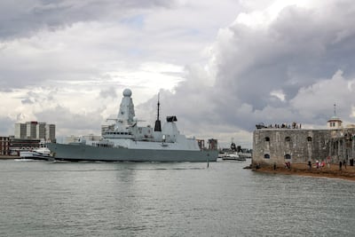 British Royal Navy HMS Defender, a Type 45 Destroyer. EPA