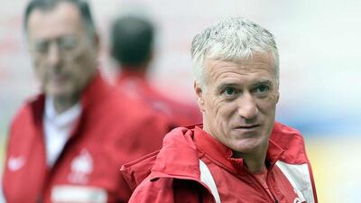 France manager Didier Deschamps shown at a training session with his side on Saturday ahead of the 2014 World Cup in Brazil. Franck Fife / AFP / May 31, 2014