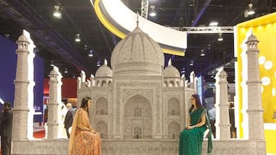 A replica of Taj Mahal of India, at the Cityscape exhibition in Dubai where plans for the Taj Arabia were revealed.