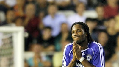 Chelsea's Didier Drogba against Valencia in October 2007. REUTERS