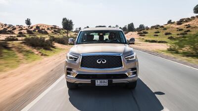 A wide, low air intake has been incorporated under the main grille. Infiniti