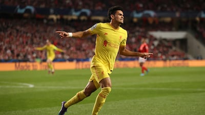 Diaz celebrates after scoring. Getty