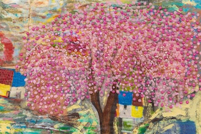 A detail from Pacita Abad's The Village Where I Came From (1991). Pacita Abad Art Estate. Photograph by Max McClure