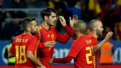 Spain forward Alvaro Morata, second left. Jose Manuel Vidal / EPA