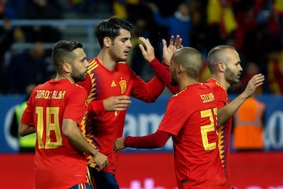 Spain forward Alvaro Morata, second left. Jose Manuel Vidal / EPA