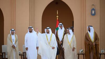Sheikh Hamdan bin Zayed, Ruler's Representative in Al Dhafra Region, attended the 18th mass wedding in Al Dhafra. Photos: Wam