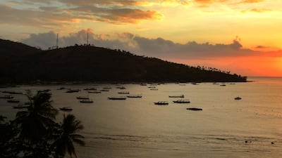 Tourist rental boats moored in Pemenang in northern Lombok island. AFP