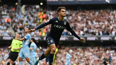 Philippe Coutinho celebrates after scoring again for Villa. Getty