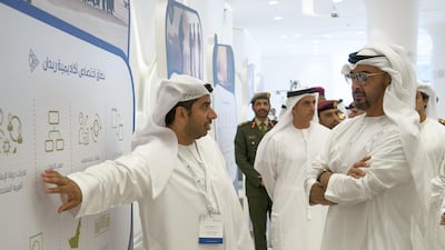 Sheikh Mohammed bin Zayed tours the Rabdan Academy. Rashed Al Mansoori / Crown Prince Court - Abu Dhabi