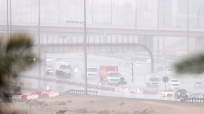 The rain comes down on the E311. Chris Whiteoak / The National