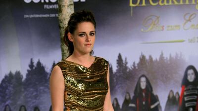 2012: Kristen Stewart wears Elie Saab to the premiere of 'The Twilight Saga: Breaking Dawn - Part 2' in Berlin on November 16, 2012. AFP