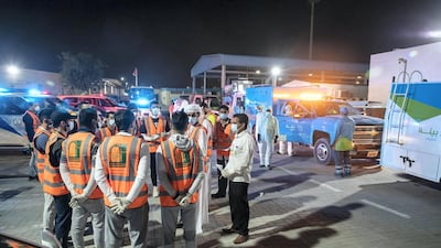 Sharjah Municipal staff ready themselves and prepare to head to out at the main Environment Services Department of the Sharjah Municipality.