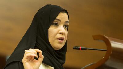 Dr Amal Al Qubaisi, director general of the Abu Dhabi Education Council, praises new staff for their loyalty. Christopher Pike / The National