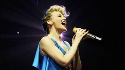 Kylie Minogue in concert earlier this year.
